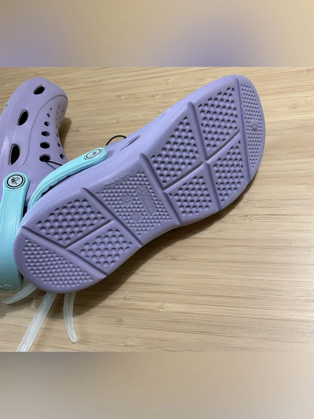 Joybees NWT clog Lavender/teal girls 3